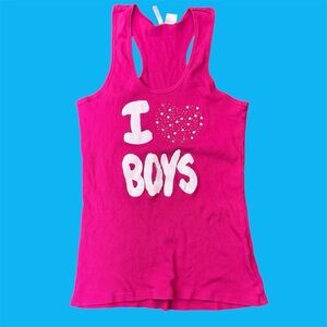 BONGO Bright Pink I love boys tank